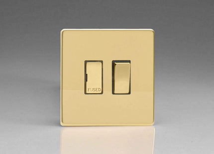 Varilight XDV6DS Switched Fuse Spur Polished Brass No Insert