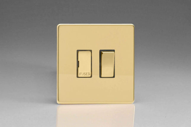 Varilight XDV6DS Switched Fuse Spur Polished Brass No Insert