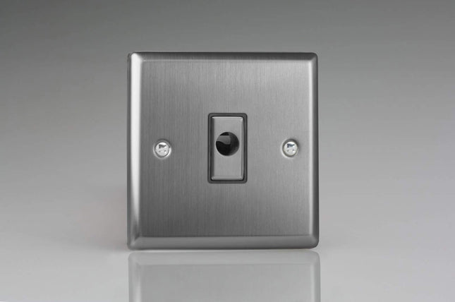 Varilight XTFOD Classic Brushed Steel 1-Gang 16A Flex Outlet Plate