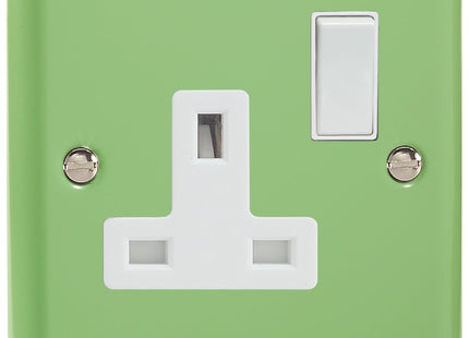 Varilight 1-Gang (Single), 13 Amp Switched Socket, Classic Lily Beryl Green XY4W.BG