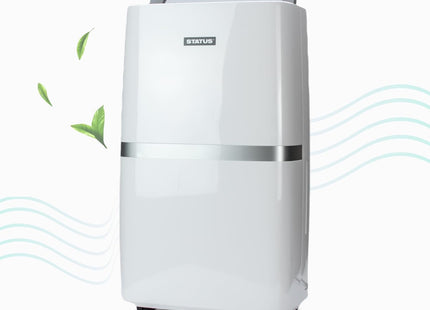 STATUS 16L Dehumidifier, Ultra-Quiet 230W Portable Moisture Remover with Night Mode, Clothes-Dry Boost and Smart LED Control for Bedroom Bathroom Laundry, White