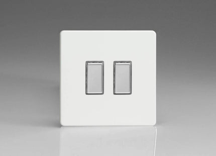 Varilight JDQES002S Dimmer Switch Premium White 2-Gang