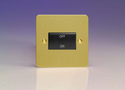 Varilight Ultra Flat Plate Brushed Brass Fan Isolator Switch Black Insert XFBFIB