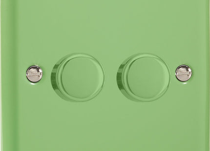 Varilight V-Pro Lily Pastel Beryl Green 2-Gang LED Trailing Edge Dimmer Switch 1 or 2 Way