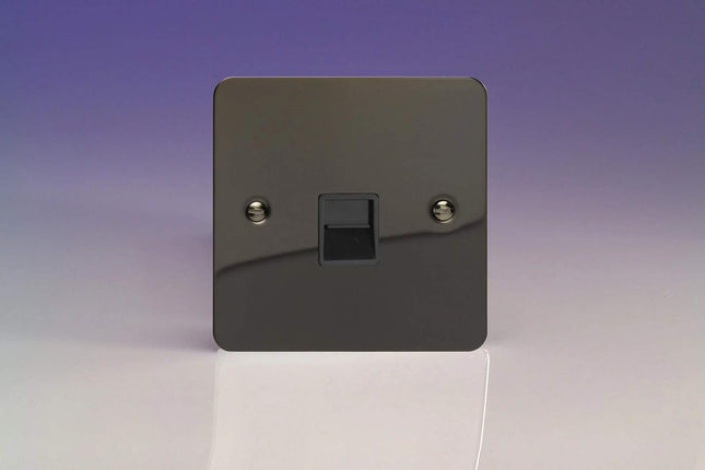 Varilight 1-Gang Telephone Slave Socket Ultra Flat Iridium Black XFiTSB