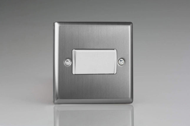 Varilight XTFIW Classic Brushed Steel 1-Gang 10A Fan Isolating Switch (3 Pole)