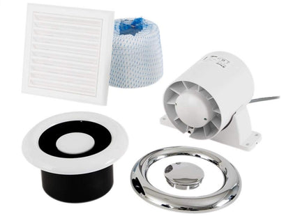 Xpelair XPL93289AW 93289AW Airline 100T Shower Fan Kit-Run-On Timer 100mm, White