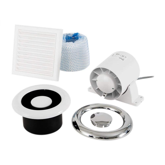 Xpelair XPL93289AW 93289AW Airline 100T Shower Fan Kit-Run-On Timer 100mm, White