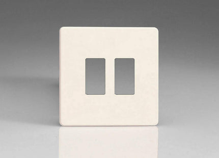 Varilight XDYPGY2S.PD Screwless Primed 2-Gang Grid Plate (Single Plate)