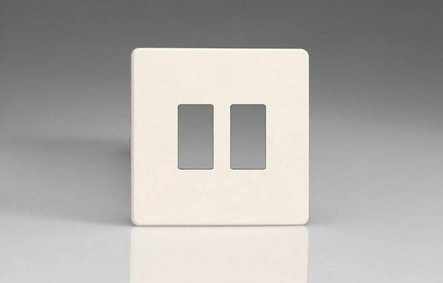Varilight XDYPGY2S.PD Screwless Primed 2-Gang Grid Plate (Single Plate)