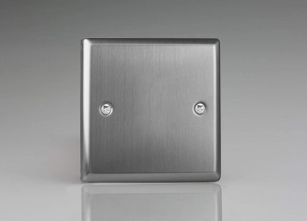 Varilight XTSB Classic Brushed Steel 1-Gang Single Blank Plate