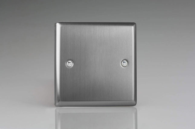 Varilight XTSB Classic Brushed Steel 1-Gang Single Blank Plate
