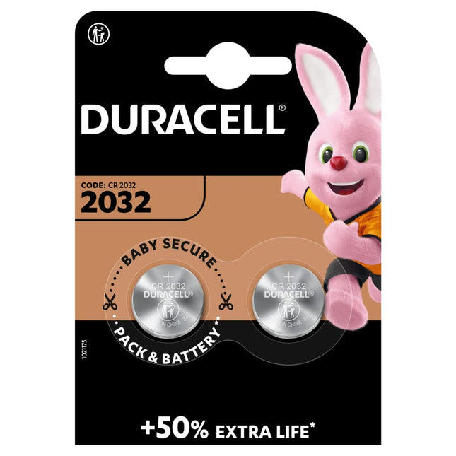 Duracell DL2032B2-3V Coin Cell 10 x 2 Pack (20 Batteries)