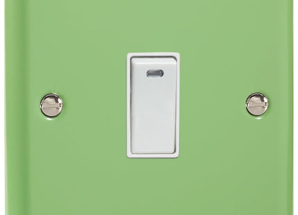 Varilight 1-Gang (Single), 20 Amp Double Pole Switch with Neon, Classic Lily Beryl Green XY20NW.BG