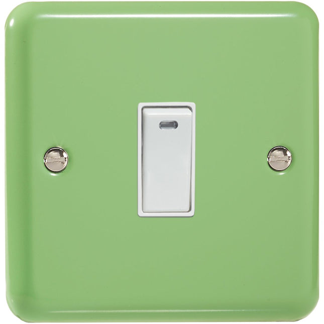 Varilight 1-Gang (Single), 20 Amp Double Pole Switch with Neon, Classic Lily Beryl Green XY20NW.BG