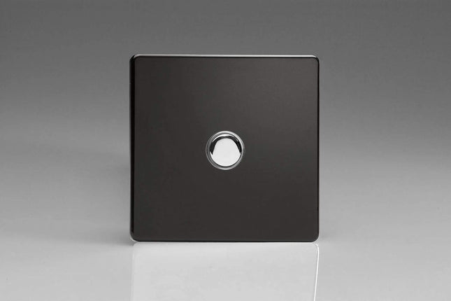 Varilight V-Pro IR 1-Gang Tactile Touch Control Dimming Light Switch Slave for use with Master on 2-Way Circuits Premium Black IJDLS001S