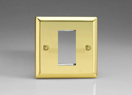 Varilight Data Grid Face Plate For 1 Data Module Width Victorian Brass XVG1