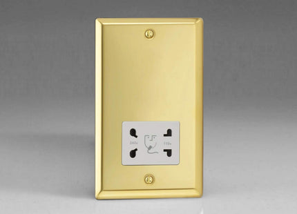 Varilight Dual Voltage Shaver Plug Socket 240V/115V 240V/115V Victorian Brass XVSSW