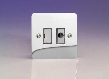 Varilight 13A Unswitched Fused Spur + Flex Outlet with Metal Inserts Polished Chrome XFC6UFOD