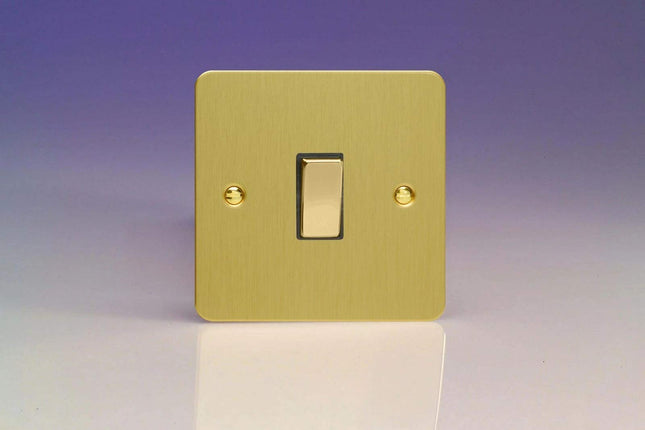 Varilight 1-Gang 20A Double Pole Rocker Light Switch Brushed Brass XFB20D