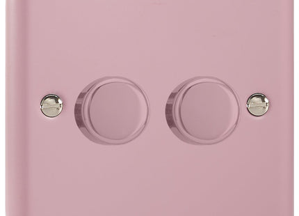 Varilight V-Pro Lily Pastel Rose Pink 2-Gang LED Trailing Edge Dimmer Switch 1 or 2 Way