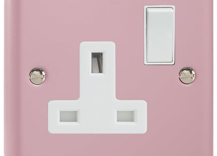 Varilight XY4W.RP 1-Gang (Single) 13 Amp Switched Plug Socket, Classic Lily Rose Pink
