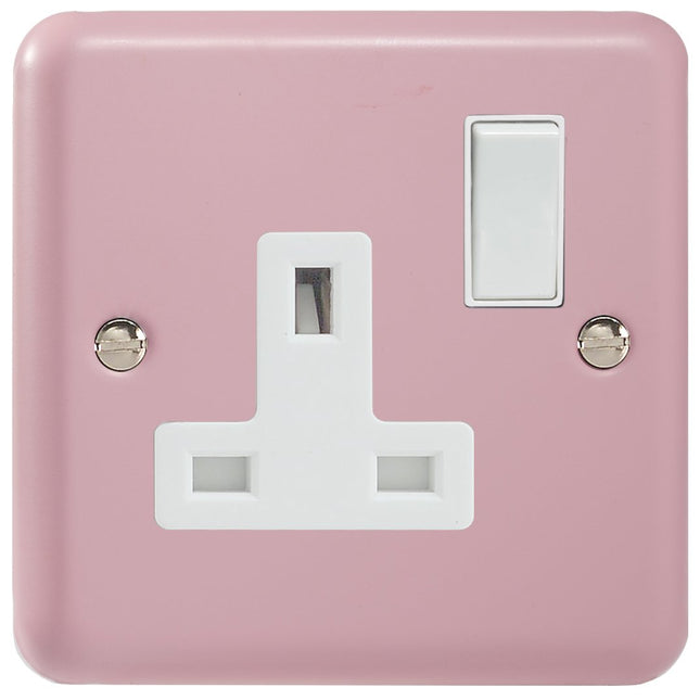 Varilight XY4W.RP 1-Gang (Single) 13 Amp Switched Plug Socket, Classic Lily Rose Pink