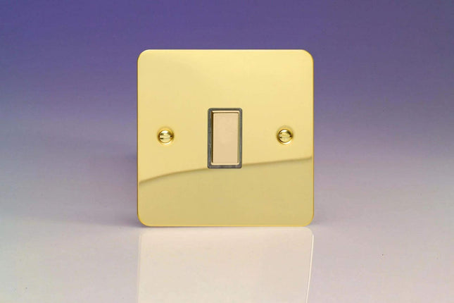 Varilight 1-Gang Tactile Touch Control Dimming Light Switch Slave for use with Eclique2 Master on 2-Way Circuits Polished Brass JFVES001