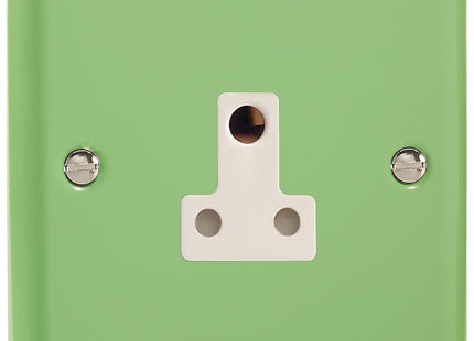 Varilight 1-Gang (Single), 5 Amp Round Pin Socket, Classic Lily Beryl Green XYRP5AW.BG