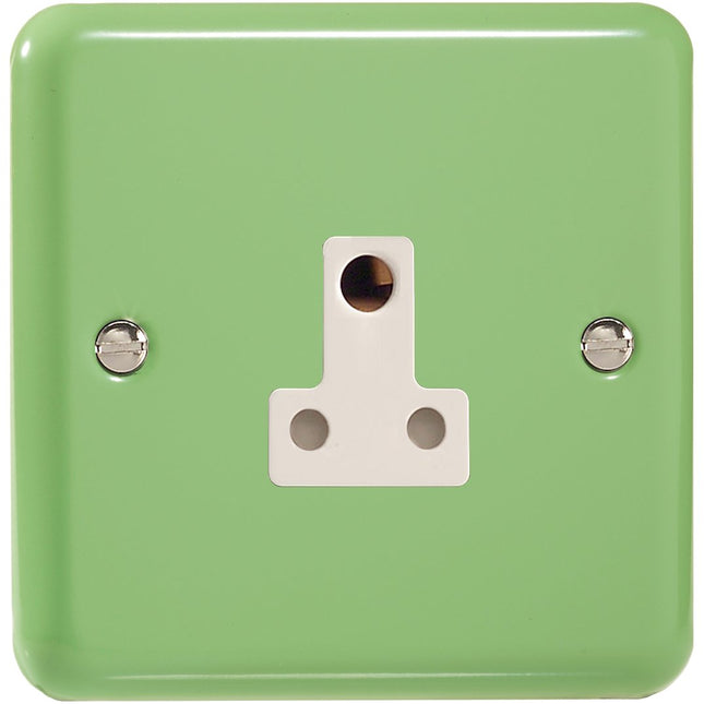 Varilight 1-Gang (Single), 5 Amp Round Pin Socket, Classic Lily Beryl Green XYRP5AW.BG