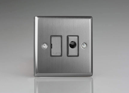 Varilight XT6UFOD Classic Brushed Steel 1-Gang 13A Unswitched Fused Spur + Flex Outlet