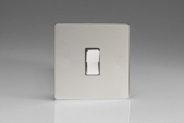 Varilight XDCR1S Screwless Polished Chrome 1-Gang 10A 1 or 2 Way Retractive Light Switch