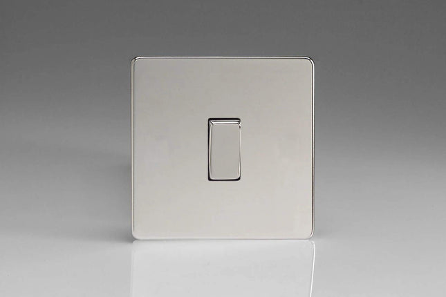 Varilight XDCBP1S Screwless Polished Chrome 1-Gang 6A 1-Way Push Retractive Momentary Switch
