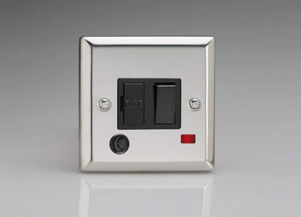 Varilight 13A Switched Fused Spur + Neon + Flex Outlet Mirror Chrome XC6FONB