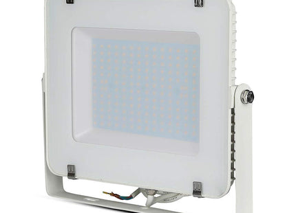 V-TAC 150W Waterproof Outdoor Security LED Floodlight with Samsung LED 1-metre wire White Body White Glass IP65 4000K Day Warm White 12000 lumens [Energy Class A+]