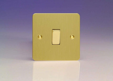 Varilight Ultra Flat Plate Brushed Brass 1-Gang Light Switch XFB1D