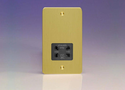 Varilight Dual Voltage Shaver Plug Socket 240V/115V 240V/115V Brushed Brass XFBSSB