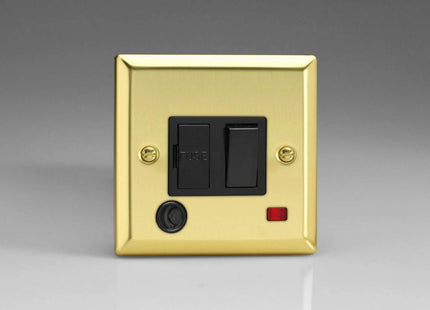 Varilight 1-Gang 13 Amp Switch Fused Spur with Flex Outlet Victorian Brass XV6FOB