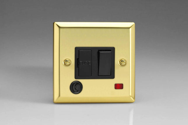 Varilight 1-Gang 13 Amp Switch Fused Spur with Flex Outlet Victorian Brass XV6FOB