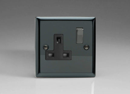 Varilight XI4DB 13A Switched Socket 1-Gang Black Iridium Black
