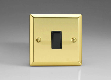 Varilight XV1B Rocker Switches Black 1-Gang Victorian Brass