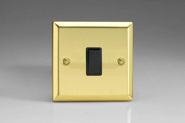 Varilight XV1B Rocker Switches Black 1-Gang Victorian Brass