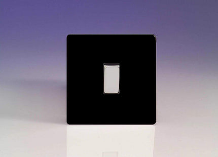 Varilight 1-Gang 10A 1- or 2-Way Rocker Light Switch Premium Black XDL1S