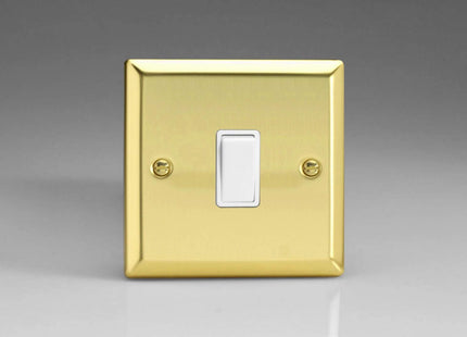 Varilight XV1W Rocker Switches White 1-Gang Victorian Brass