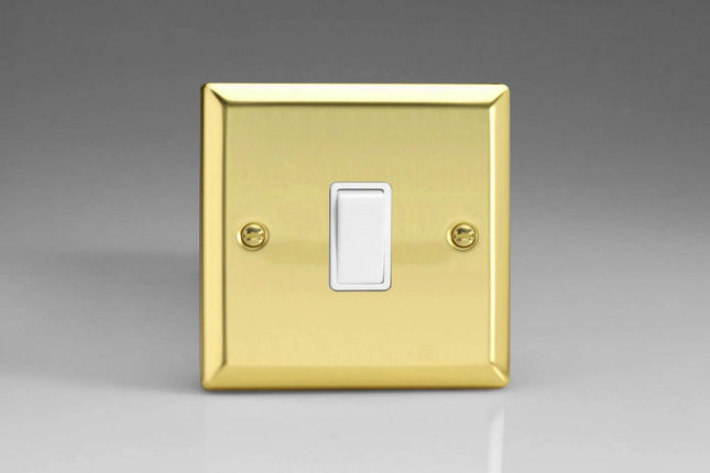 Varilight XV1W Rocker Switches White 1-Gang Victorian Brass