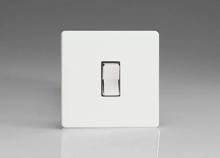 Varilight XDQR1S Screwless Premium White 1-Gang 10A 1 or 2 Way Retractive Light Switch