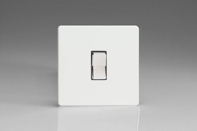 Varilight XDQR1S Screwless Premium White 1-Gang 10A 1 or 2 Way Retractive Light Switch