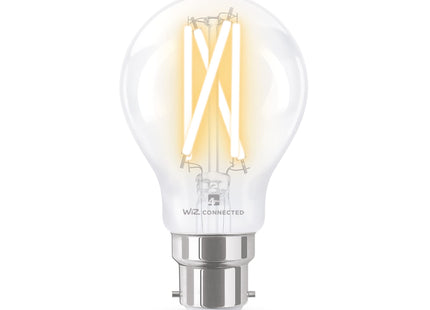 4lite Smart Wiz Connected LED Bulb Clear Filament A60 B22 Bayonet Fitting WiFi/Bluetooth Tuneable White & Dimmable 7w 806lm 4L1/8009