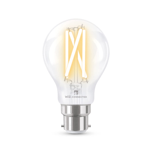 4lite Smart Wiz Connected LED Bulb Clear Filament A60 B22 Bayonet Fitting WiFi/Bluetooth Tuneable White & Dimmable 7w 806lm 4L1/8009