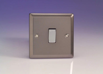 Varilight 1-Gang 20A Double Pole Rocker Light Switch with Metal Rockers Pewter XR20D